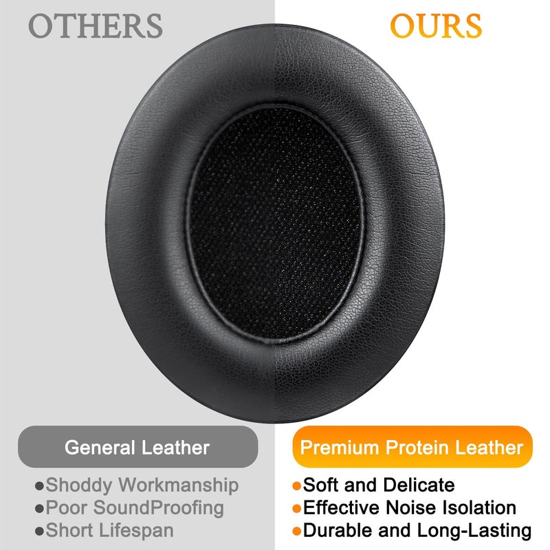 SoloWIT Replacement Ear Pads Cushions for Beats Studio 2 & Studio 3 Wired/Wireless Over-Ear Headphones, Earpads with Soft Protein Leather, Noise Isolation Memory Foam (Black) - Image 4