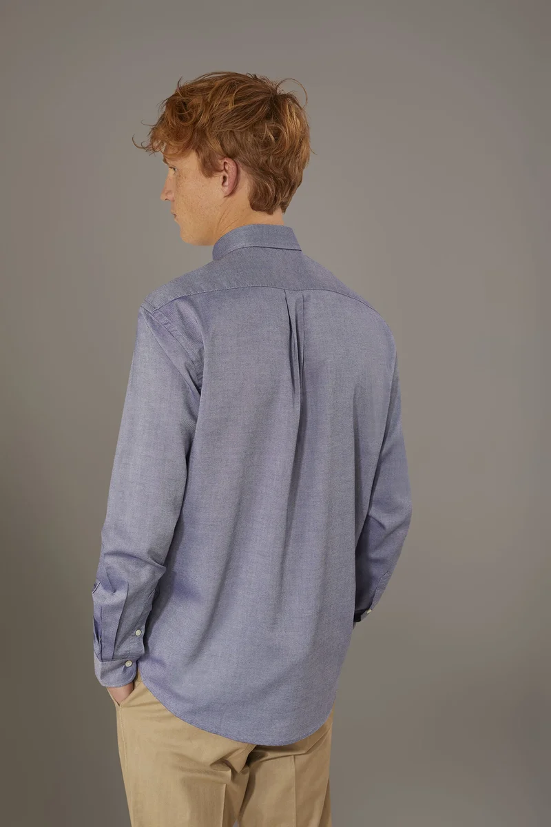 Doppelganger Blue Washed shirt button down collar comfrot - DK Blue for Men | Best Price UAE