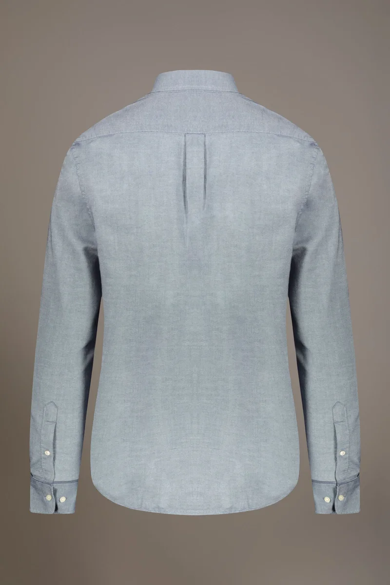 Doppelganger Blue Washed shirt button down collar comfrot - DK Blue for Men | Best Price UAE