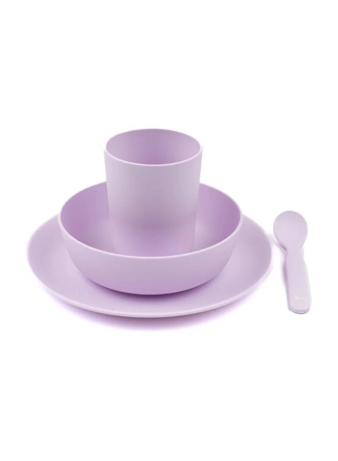 فيبلاب فابلاب طقم وجبات للأطفال 4 قطع – بلاستيك PLA عضوي – لون ليلكي – آمن للاستخدام الغذائي وقابل للغسل في غسالة الصحون - Image 1