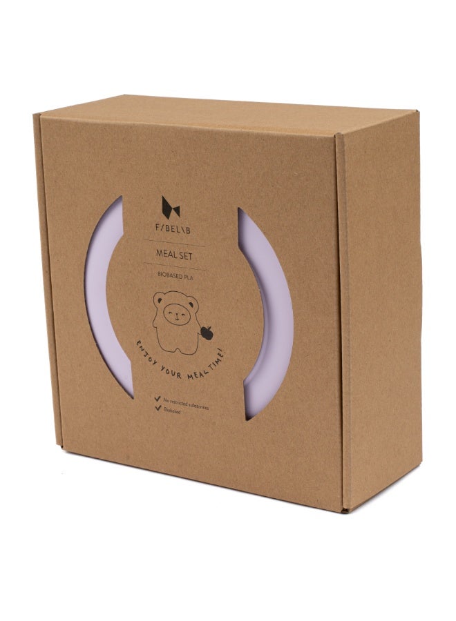 فيبلاب فابلاب طقم وجبات للأطفال 4 قطع – بلاستيك PLA عضوي – لون ليلكي – آمن للاستخدام الغذائي وقابل للغسل في غسالة الصحون - Image 4