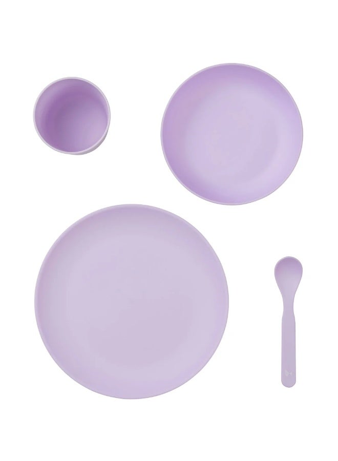 فيبلاب فابلاب طقم وجبات للأطفال 4 قطع – بلاستيك PLA عضوي – لون ليلكي – آمن للاستخدام الغذائي وقابل للغسل في غسالة الصحون - Image 3