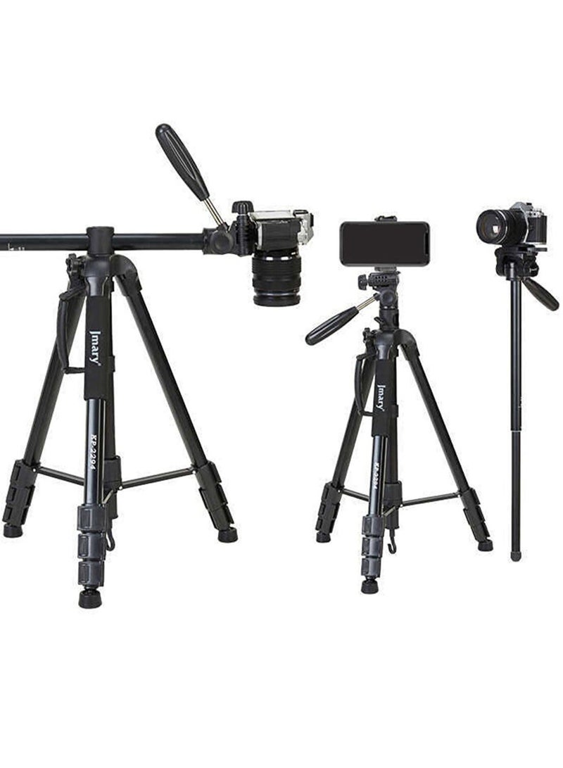 Jmary KP-2274 CameraAluminium Tripod with 4 Sections Professional Detachable Monopod Tripod with 360 Degree Head Quick Release Plate - Image 1