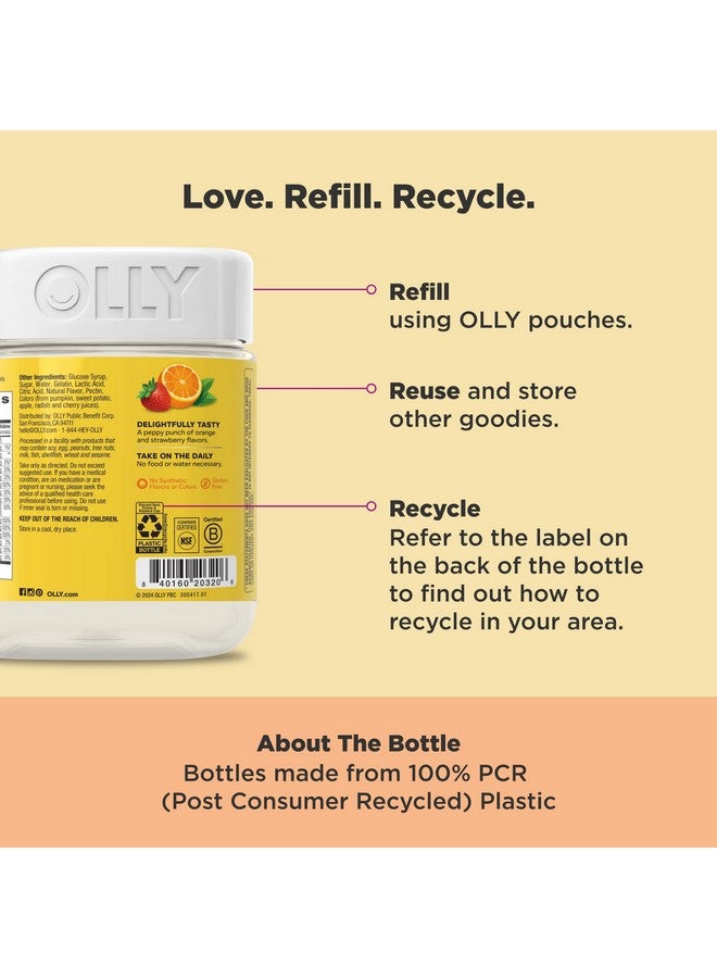 حلوى جيلاتينية متعددة الفيتامينات للأطفال من أولي، لدعم الصحة العامة والمناعة، فيتامينات ومعادن أ، ج، د، هـ، ب، والزنك، مكمل غذائي قابل للمضغ، بنكهة الفاكهة الحامضة، تكفي لمدة 45 يومًا (70 قطعة) - Image 5