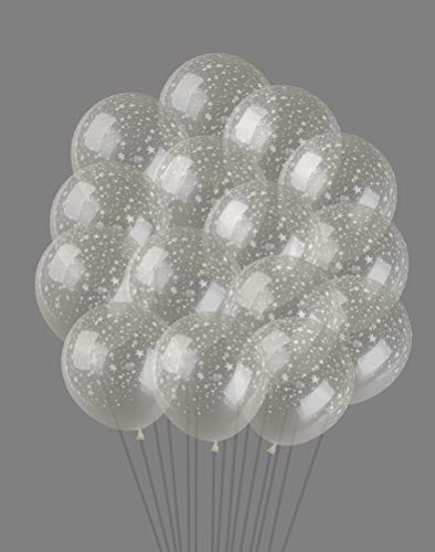 AnnoDeel 50 pcs Clear Star Round Latex Balloons 12inch Clear Trransparent Balloons for Baby Shower Brithday Wedding Party Balloon decoration - Image 1