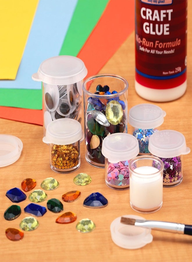 Creative Mark Assorted Pack of 14 Storage Cups - 8 Small 10 ml & 6 Large 45 ml Durable Clear Plastic Paint Containers with Lids for Artists, Students, Professionals - Image 3