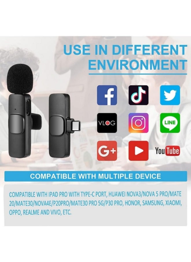 Wireless Lavalier Microphone for Podcasting, Streaming, Recording – Bluetooth Condenser Mic with Noise Cancellation, Compatible with USB, Smartphone, DSLR, and Karaoke – Ideal for Gaming, Zoom Meetings, Interviews, and Professional Use  - Image 4
