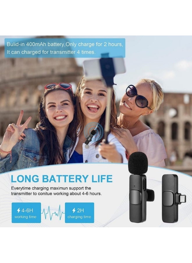 Wireless Lavalier Microphone for Podcasting, Streaming, Recording – Bluetooth Condenser Mic with Noise Cancellation, Compatible with USB, Smartphone, DSLR, and Karaoke – Ideal for Gaming, Zoom Meetings, Interviews, and Professional Use  - Image 2