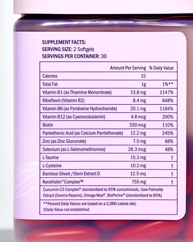 Keranique KeraViatin Hair  Scalp Health Supplement Clinical Strength Biotin Vitamin B 120 Softgels60 Count Pack of 2 - Image 4