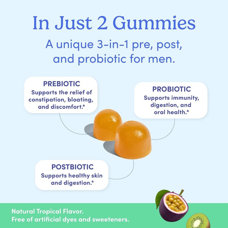 FIRST DAY 3 in 1 Probiotics for Men  Prebiotic Probiotic  Postbiotic Supplement  Mens Probiotic for Digestive Health Oral Health Immune Function Energy Gut Health for Men  30Day Supply - Image 3