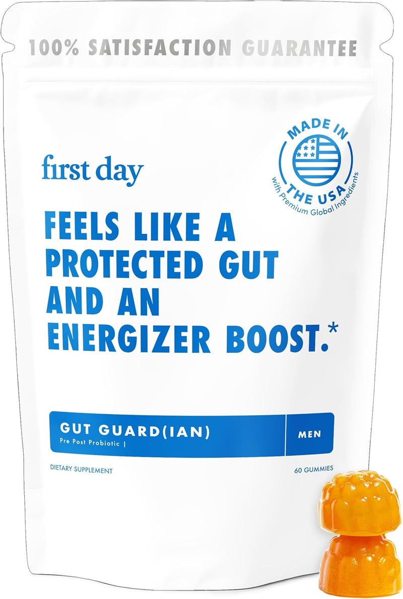 FIRST DAY 3 in 1 Probiotics for Men  Prebiotic Probiotic  Postbiotic Supplement  Mens Probiotic for Digestive Health Oral Health Immune Function Energy Gut Health for Men  30Day Supply - Image 1