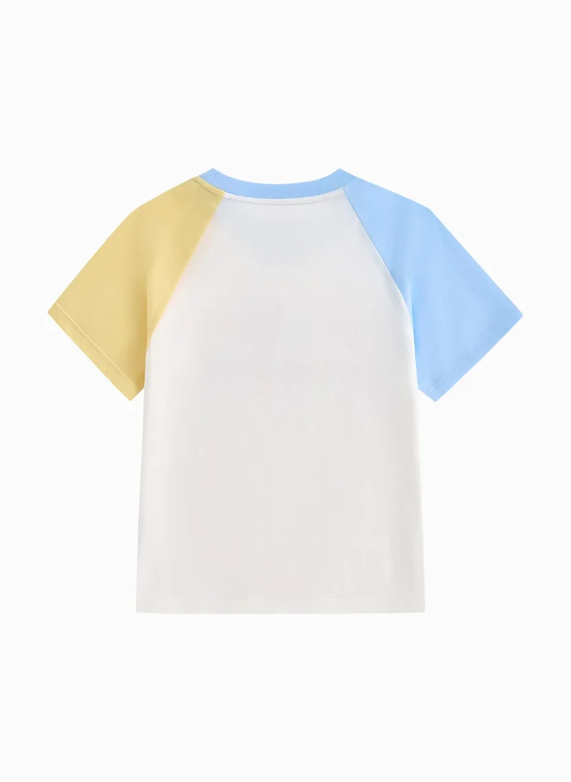 بالابالا Baby Unisex Round V-Neck Short-Sleeved T-Shirt