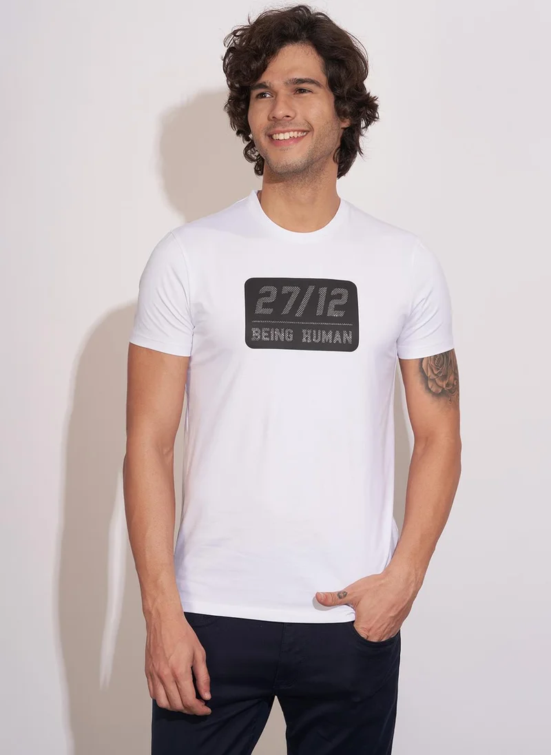 Being Human Men Regular Fit Typography Printed Round Neck Short Sleeve T-shirt