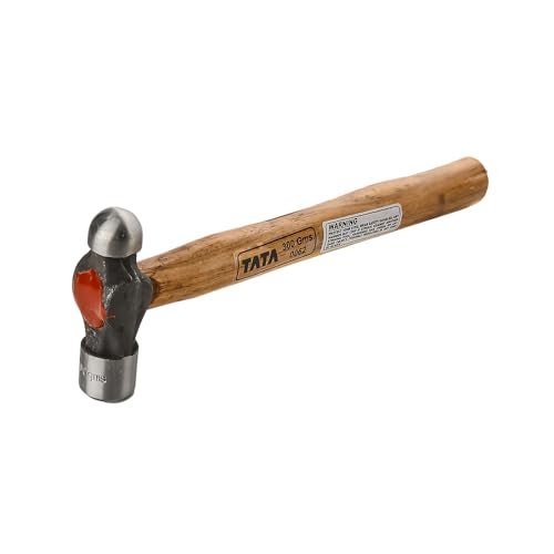 AGRICO Tata Agrico Ball Point Hammer 300g | High Carbon Steel Head | Polished Face & Peen | Wooden Handle | Ideal for Mechanics, Engineers, Garage & DIY Metalwork - Image 2