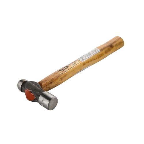 AGRICO Tata Agrico Ball Point Hammer 300g | High Carbon Steel Head | Polished Face & Peen | Wooden Handle | Ideal for Mechanics, Engineers, Garage & DIY Metalwork - Image 1