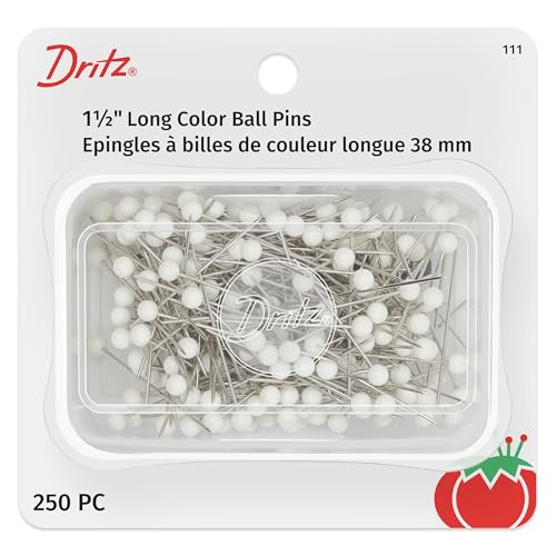 Dritz Dritz 111 Color Ball Pins Long 112Inch 250CountWhite