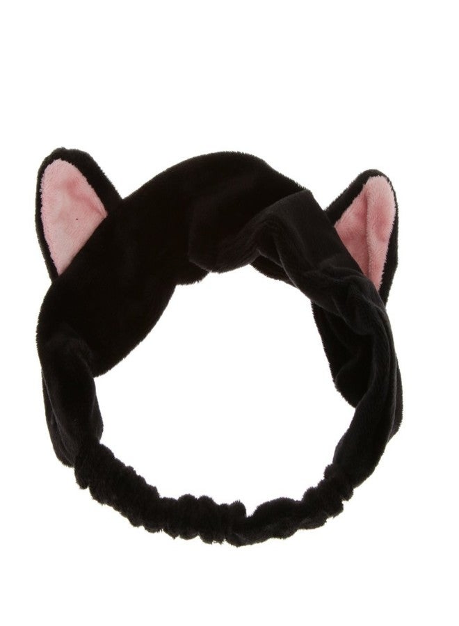 Gugzy Cat Ear Make Up Face Washing Shower Mask Hairband Snood Headband (Black) - Image 1