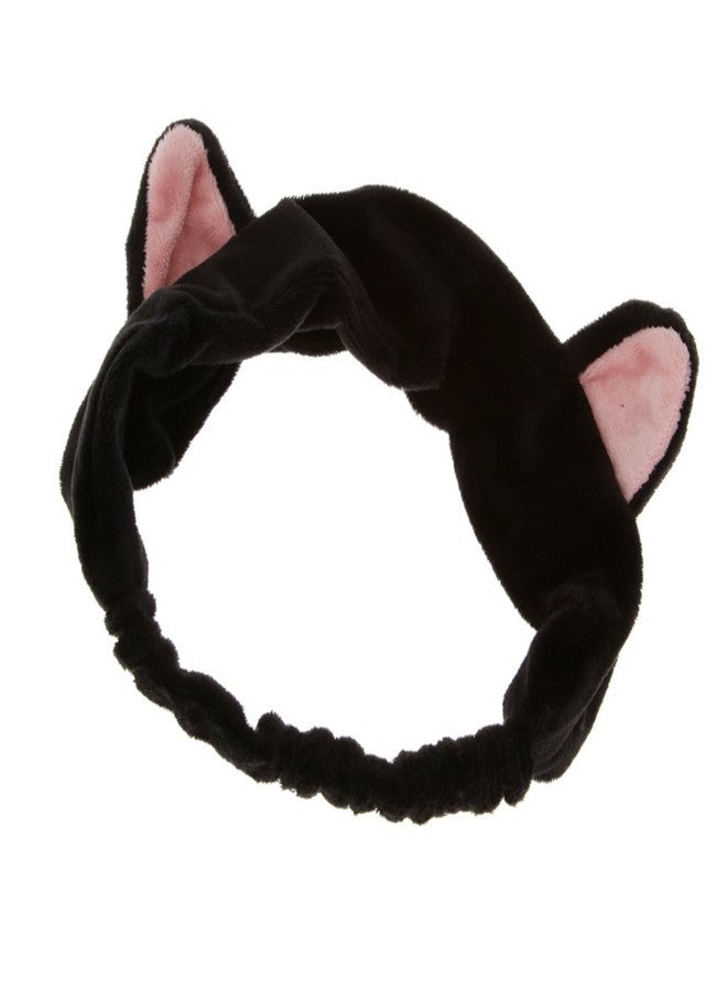 Gugzy Cat Ear Make Up Face Washing Shower Mask Hairband Snood Headband (Black) - Image 2