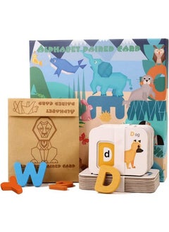 Cordova Numbers and Alphabets Flash Cards Set  ABC Wooden Letters and Numbers Animal Card Board Matching Puzzle for Kids  - Image 1