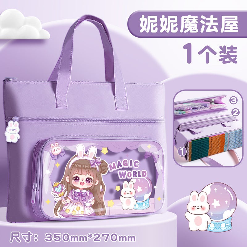 Cute Cartoon A4 Homework Bag for Kids Handbag Nini Magic House 