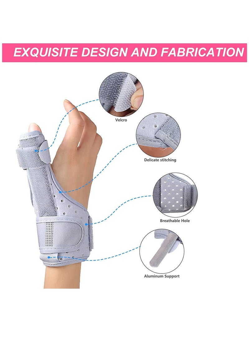 Y&D Reversible Thumb & Wrist Brace for Both Hands, Comfortable Spica Support Splint Sprains, Arthritis, and Tendonitis Lightweight Breathable Unisex Gray 1-pack (Regular) - Image 4