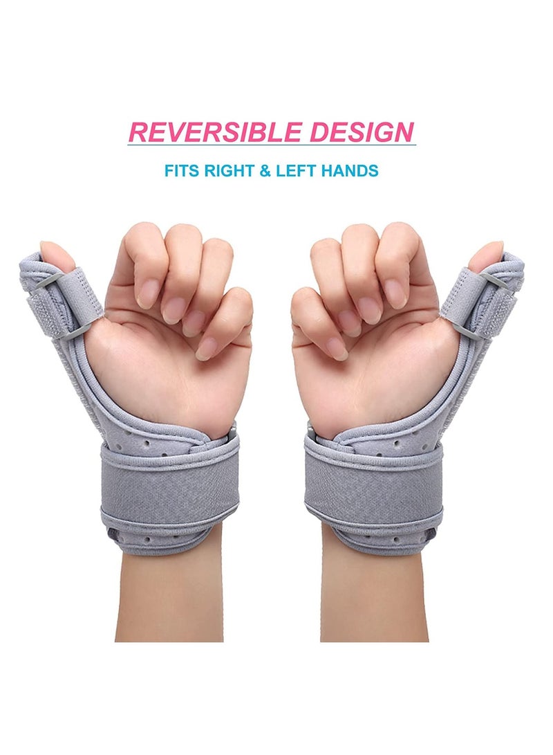 Y&D Reversible Thumb & Wrist Brace for Both Hands, Comfortable Spica Support Splint Sprains, Arthritis, and Tendonitis Lightweight Breathable Unisex Gray 1-pack (Regular) - Image 3