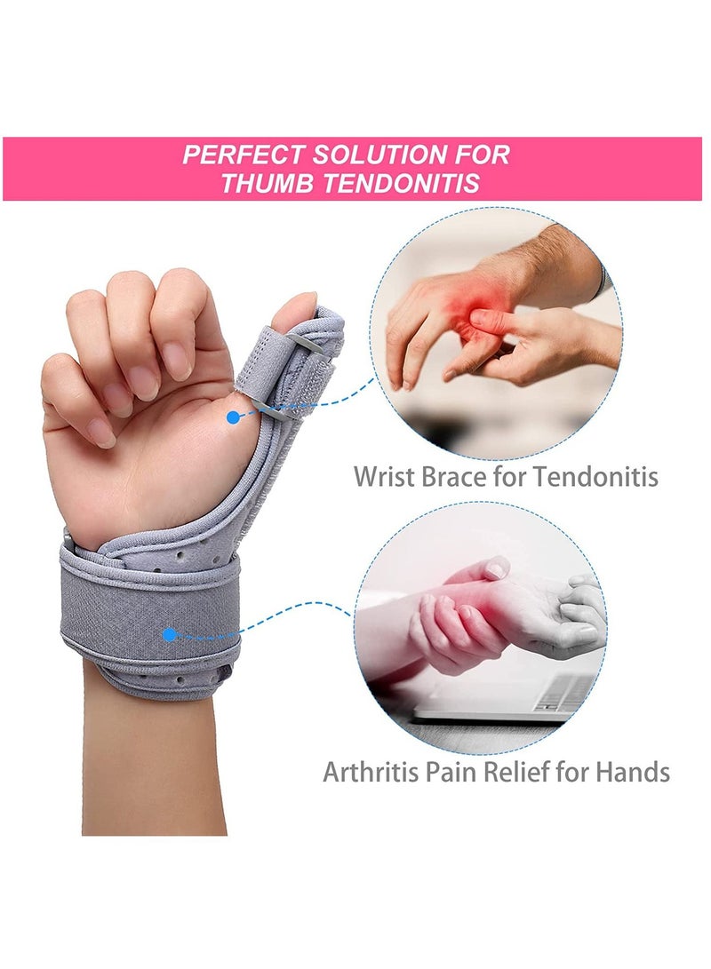 Y&D Reversible Thumb & Wrist Brace for Both Hands, Comfortable Spica Support Splint Sprains, Arthritis, and Tendonitis Lightweight Breathable Unisex Gray 1-pack (Regular) - Image 2
