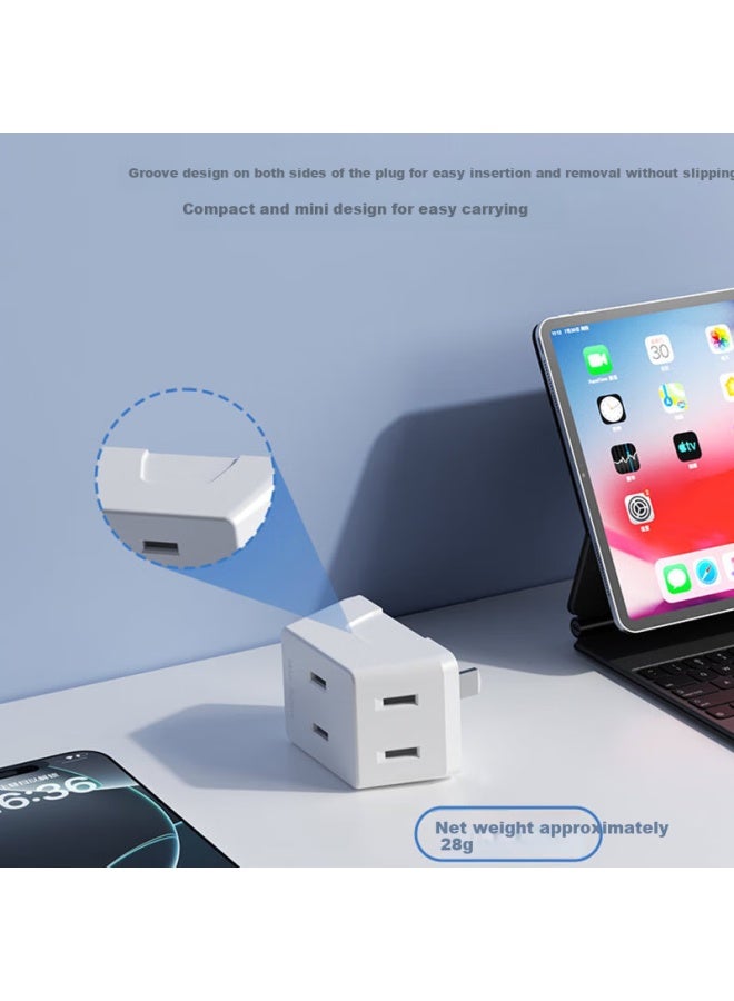Oaks Aux Socket Converter Dormitory Conversion Plug Extension Socket Power Strip Mini Wireless One-to-three Adapter - Image 2