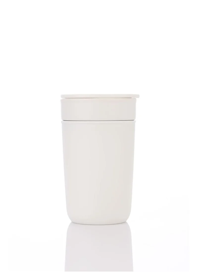 Hans Larsen SAVONA - Hans Larsen Premium Ceramic Tumbler With Recycled Protective Sleeve - White