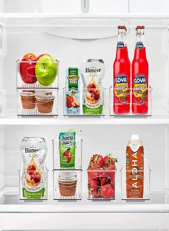 Sorbus Stackable Refrigerator Organizer Bins - Set of 4 Clear Storage Bins for Kitchen Pantry, Freezer & Fridge Organization - Food Organizing Plastic Containers with Handles for Countertops & Drawers - Image 2