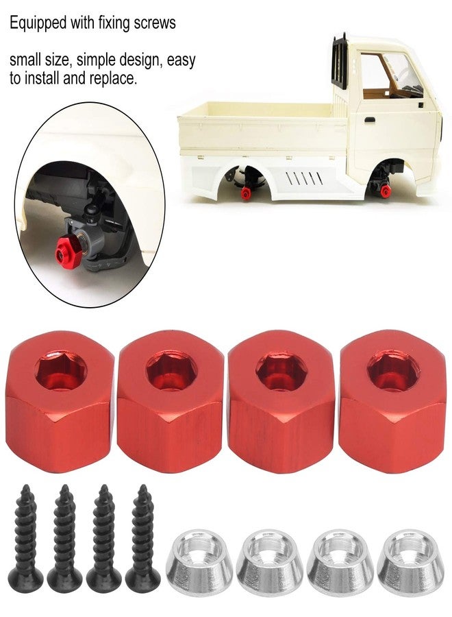 Dilwe RC Hex Combiner, Wheel Hub Hex Adapter 5mm to 12mm Combiner Available for WPL D12 1/10 RC Model Trucks(Red) - Image 2
