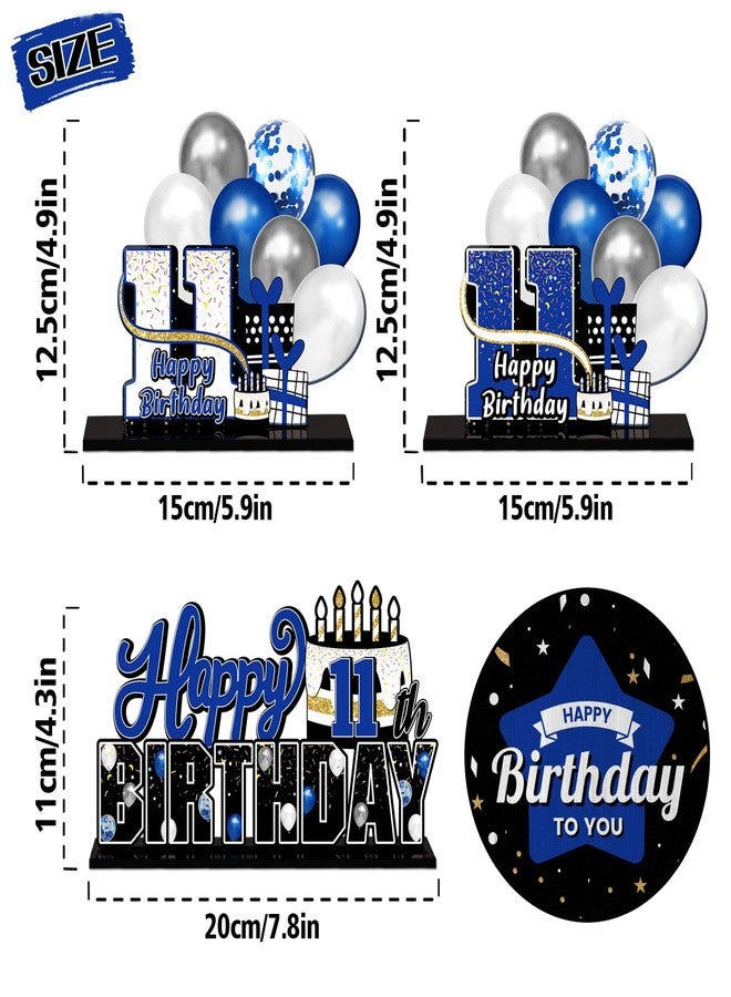 LINGTEER Happy 11th Birthday Blue Acrylic Table Topper Centerpieces Set - Cheers to Eleven Years Old Birthday 11th Bday Party Gift Decorations. - Image 2