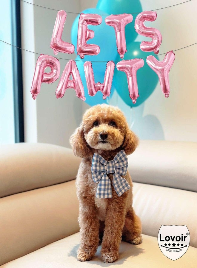 لافوار 9 قطع من بالونات Lets Pawty مقاس 16 بوصة، لافتة حروف عيد ميلاد للكلاب والقطط والحيوانات الأليفة، لافتة عيد ميلاد سعيد من بالونات Lets Pawty للحيوانات الأليفة، لوازم حفلات الكلاب والقطط والديكورات (وردي فاتح) - Image 4