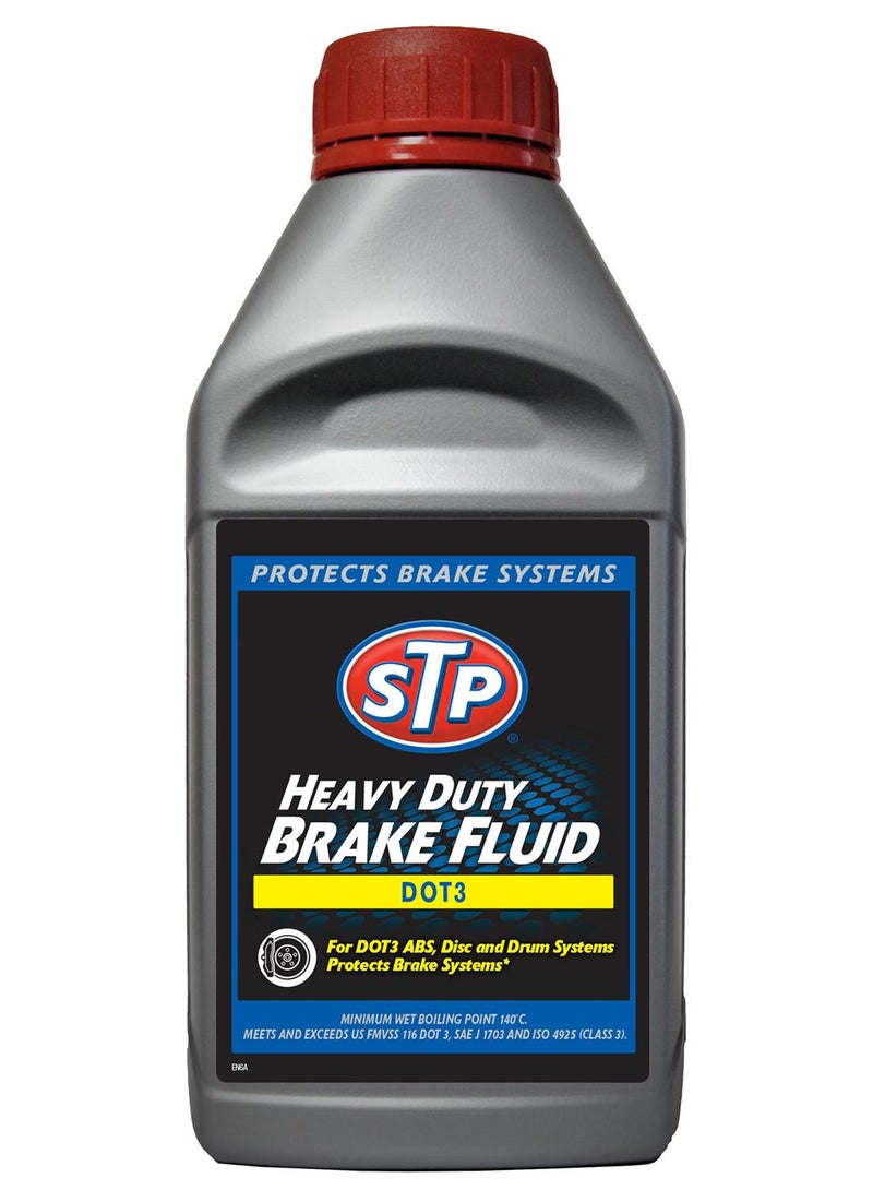 STP Heavy Duty Brake Fluid Dot3, Protects Brake Systems,  For Dot3, Amb, Disc And Drum Systems - Image 1