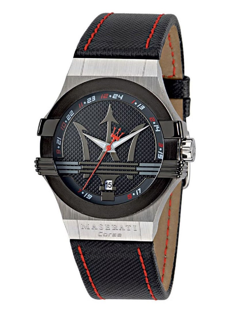 Maserati ساعة يد رجالية بوتينزا أنالوج كوارتز جلد أسود R8851108001 - Image 2
