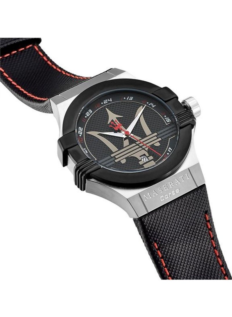 Maserati ساعة يد رجالية بوتينزا أنالوج كوارتز جلد أسود R8851108001 - Image 3