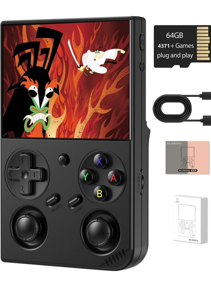 Anbernic RG35XX Pro Retro Handheld Game Console , RG 35XXPro Support HDMI TV Output 5G WiFi Bluetooth 4.2 , 3.5 Inch IPS Screen Linux System Preloaded 4353 Games 3200mAh Battery(Black-New) - Image 1