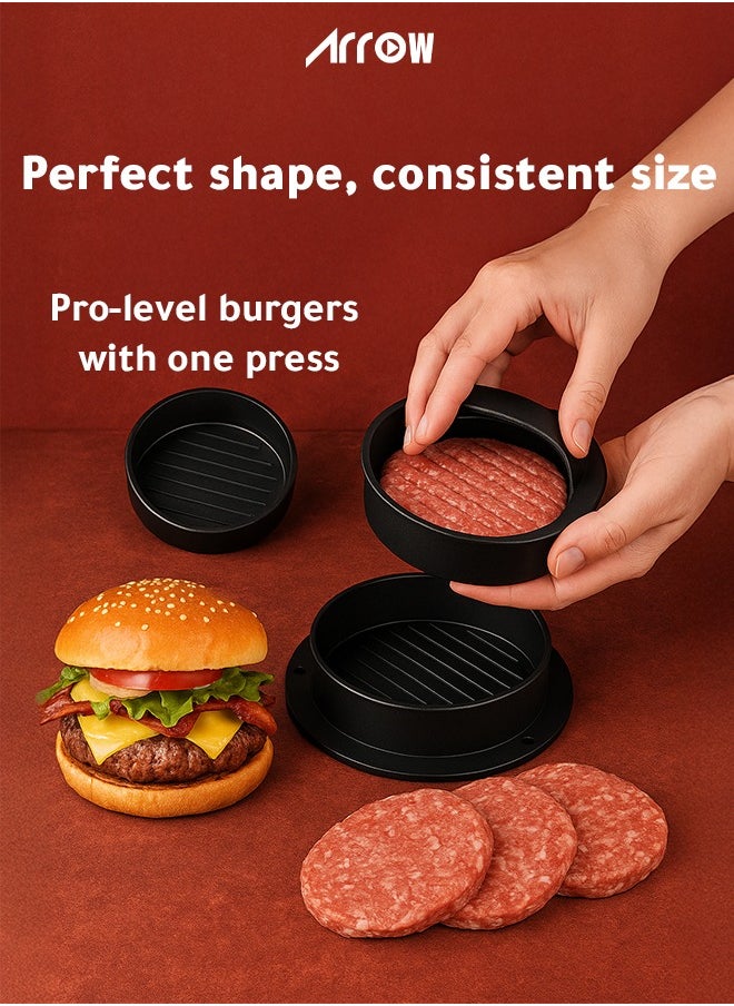 Arrow 3-in-1 Stuffed Burger Press | Burger Maker Stuffed Hamburger Patty | Detachable design | Easy to clean | Black Color | Model Name: RO-S100BP  - Image 3