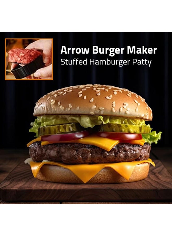 Arrow 3-in-1 Stuffed Burger Press | Burger Maker Stuffed Hamburger Patty | Detachable design | Easy to clean | Black Color | Model Name: RO-S100BP  - Image 5