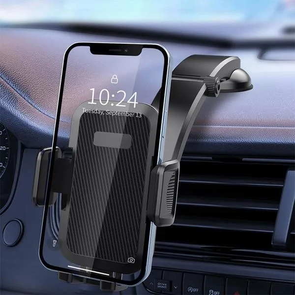 بولهاموبيل Polham In-Car Glovebox Telescopic Extendable Phone Holder, Ultra Sturdy Holder with V Type Suction Cup