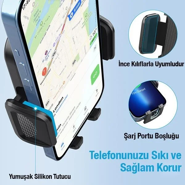 بولهاموبيل Polham In-Car Glovebox Telescopic Extendable Phone Holder, Ultra Sturdy Holder with V Type Suction Cup