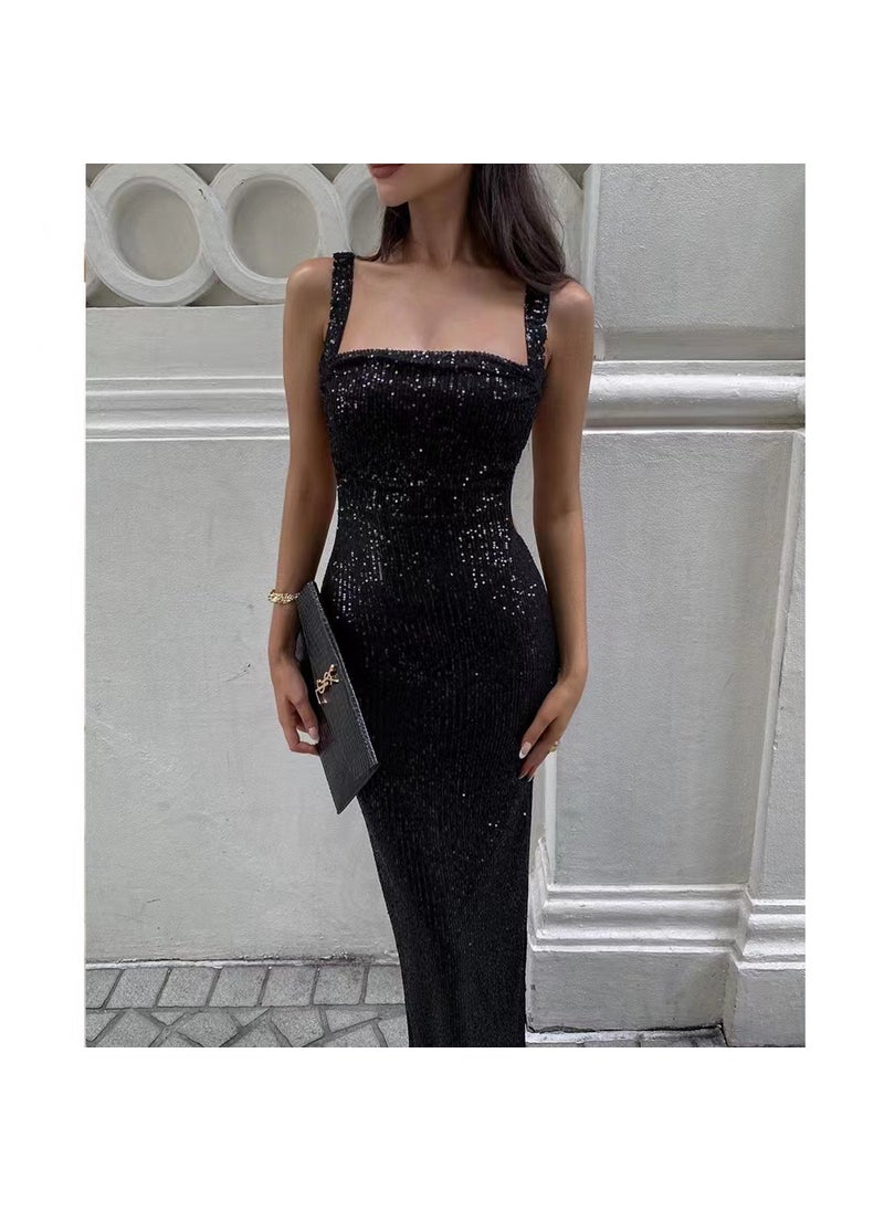 Generic 2023 Backless Sequin Split Evening Dress Silver  - Image 5