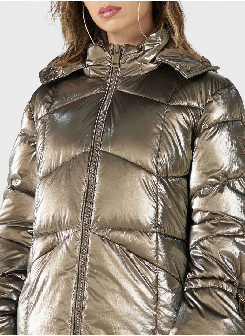 GUESS - Zip Through Puffer Jacket - Image 1