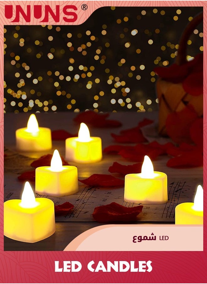 UNUNS 2000 Pieces Artificial Rose Petals With 24 Pieces LED Tea Lights Candles,Romantic Decorations Special Night Set For Romantic Night,Wedding Anniversary,Table Decor  - Image 3