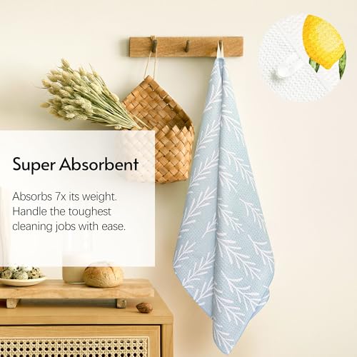 Eulnars Kitchen Towels, 18" x 30" Dish Towels for Kitchen Drying, Quick Dry Tea Towels, Premium Microfiber Dish Cloths, Midnight Bloom Series, 2-Pack - Image 4