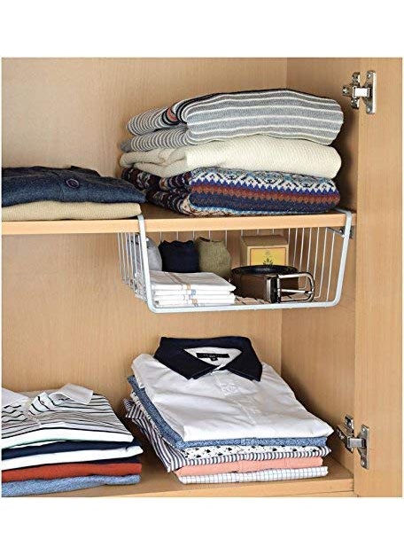 UmI. - Umi Multipurpose Under Shelf BasketCoated Iron Under Cabinet Storage Organizer Rack ShelfUnder shelf Organizer - Image 1