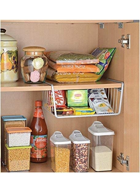 UmI. - Umi Multipurpose Under Shelf BasketCoated Iron Under Cabinet Storage Organizer Rack ShelfUnder shelf Organizer - Image 1