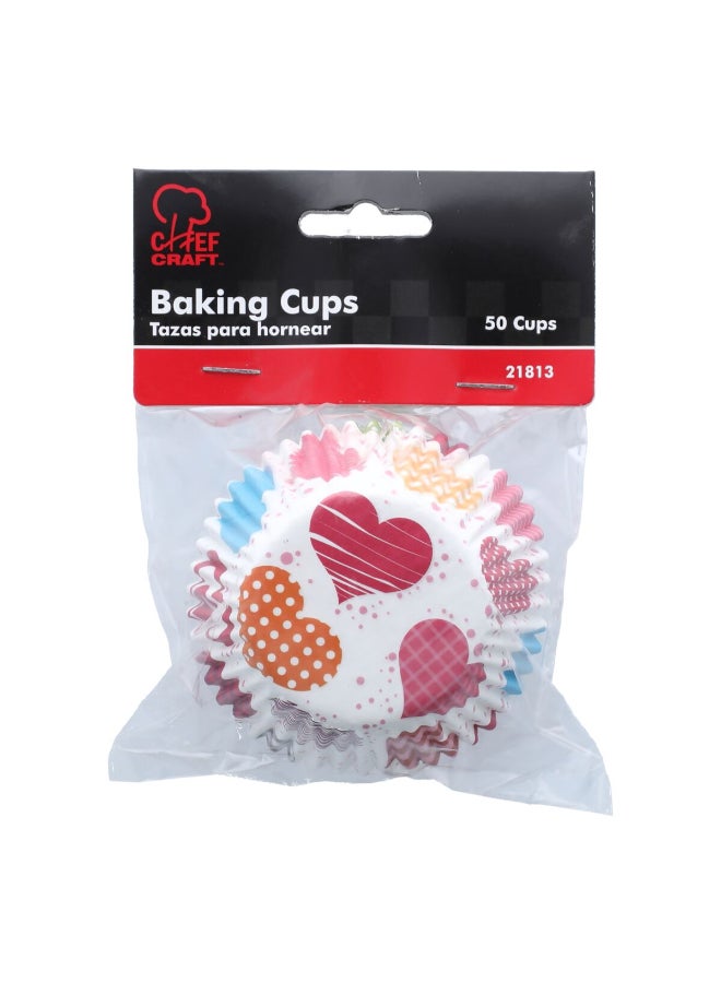 Chef Craft 50-Piece Heart Design Baking Cup Multicolor 9 x 8.2 x 9.6 cm 21813 - Image 3