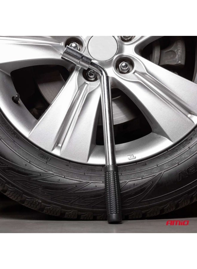AMIO Heavy-Duty Telescopic Wheel Lug Wrench 17/19mm & 21/23mm – Extendable CR-V Tire Wrench - Image 5