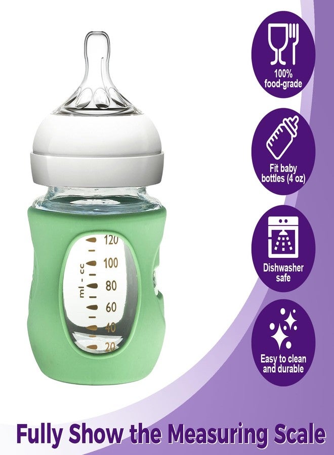 mirolam 3 Pack Silicone Sleeve for Philips Avent Glass Bottle - Shatter Proof Natural Silicone Bottle Sleeve for Anti Colic Baby Bottles 8 oz & 4 oz - Anti Flow Sleeve for Infant Bottles - Image 3